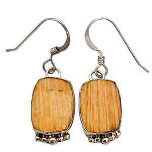 Sterling Silver Tribal, Native Coral Earrings, Marked AP L341